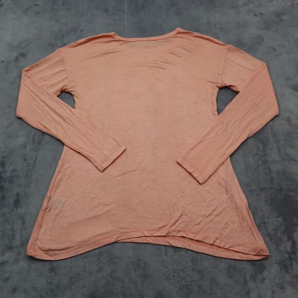 Full Tilt Shirt Womens XS Orange Round Neck Long Sleeve Arrow Design Top - Picture 9 of 16